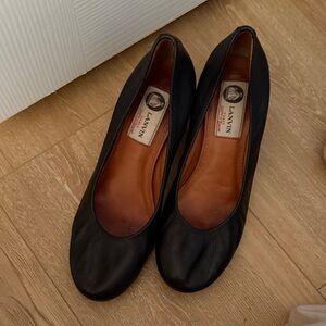 Lanvin Black Leather Heels